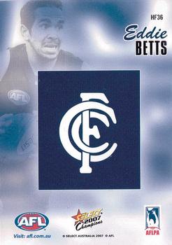 2007 Select AFL Champions Signature Series - Holographic Foils #HF36 Eddie Betts Back